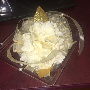 Gold and Cream; Pearl Prom Corsage